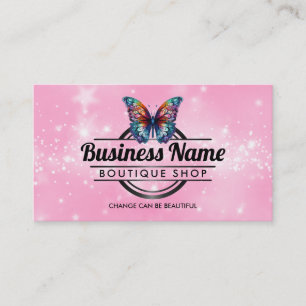 Logo Papillon personnalisable cartes de visite ros