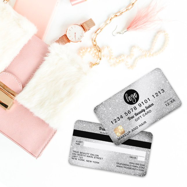 Logo Parties scintillant argent Certificat cadeau  (Créateur téléchargé)