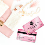 Logo Parties scintillant rose Certificat cadeau ca<br><div class="desc">C'est le carte de visite cadeau parfait pour une femme d'affaires branchée, élégante, féminine et moderne. Ce design présente un design glamour et chic faux imprimé rose parties scintillant dans le style mignon, unique et intelligent d'une carte de crédit avec votre logo d'entreprise. C'est la façon idéale de permettre à...</div>