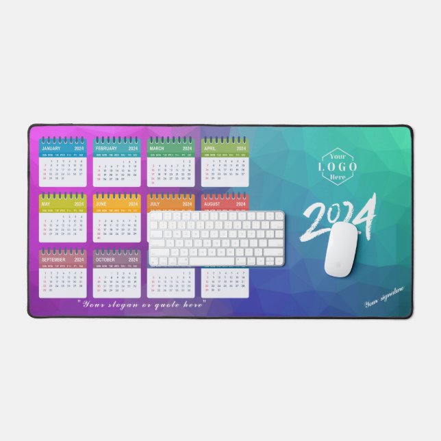 Logo personnalisé 2024 Calendrier Entreprise et en (Clavier et souris)