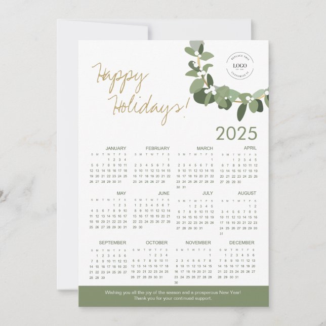 Logo personnalisé 2025 complet Calendrier Wreath C (Devant)