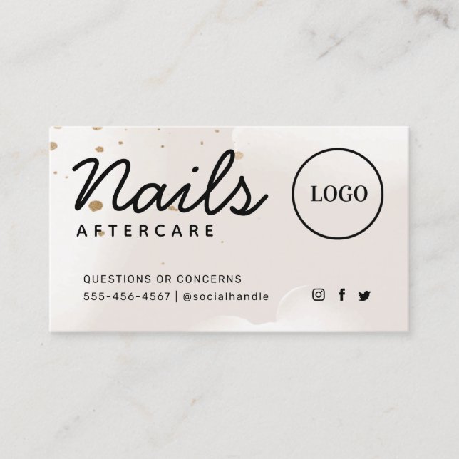 Logo Personnalisé - Carte d'après-garde des ongles (Devant)