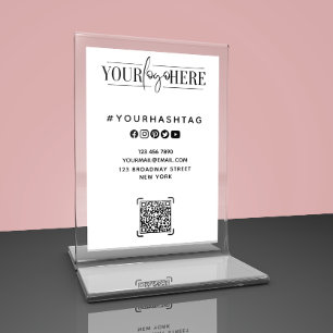 Logo personnalisé Carte de table blanche d'affai