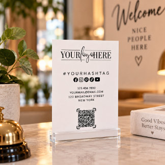 Logo personnalisé | Carte de table blanche pour en