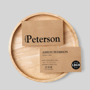 logo personnalisé Carte de visite papier kraft