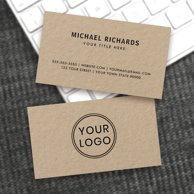 Logo personnalisé cartes de visite papier Kraft (Professional Kraft paper business cards with your custom logo)