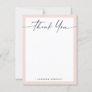 Logo personnalisé de bordure rose vif merci note