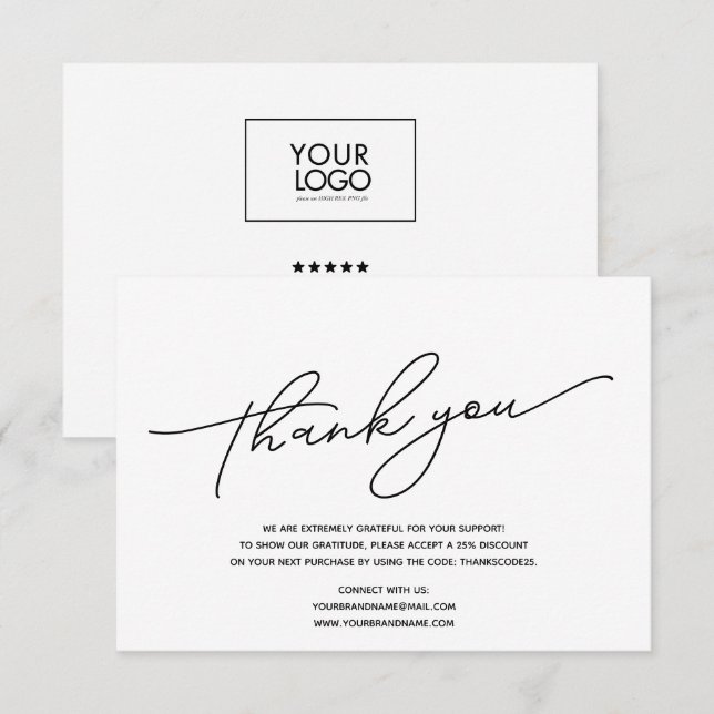 Logo personnalisé Entreprise Merci  (Devant / Derrière)