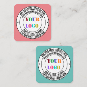 Logo personnalisé Info texte Carte de visite promo