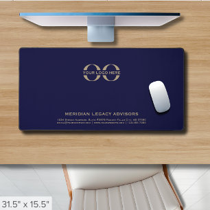 Logo personnalisé Marine Blue Desk Mat