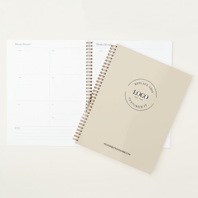 Logo personnalisé minimaliste beige simple (Devant avec enveloppe)