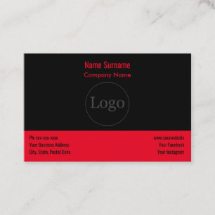 Logo personnalisé moderne & Carte de visite rouge