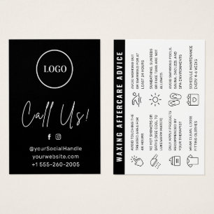 Logo Personnalisé Noir Carte d'après-soins moderne