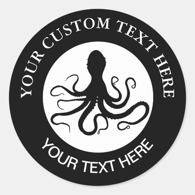 Logo Personnalisé Octopus 1 1/2" Sticker Rond Clas (Devant)