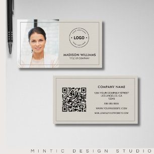 Logo personnalisé Photo QR Code Carte de visite