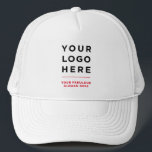 Logo personnalisé rouge et Casquette de marque tex<br><div class="desc">Logo d'entreprise occultant rouge Imprimé Texte en option Promotionnel Baseball & Trucker Chapeau Express votre style d'entreprise unique avec notre logo personnalisable et casquettes de marque texte - pas de commande minimum requis. Que vous préfériez des teintes vibrantes ou classiques, nous offrons une large gamme d'options de couleur pour mieux...</div>