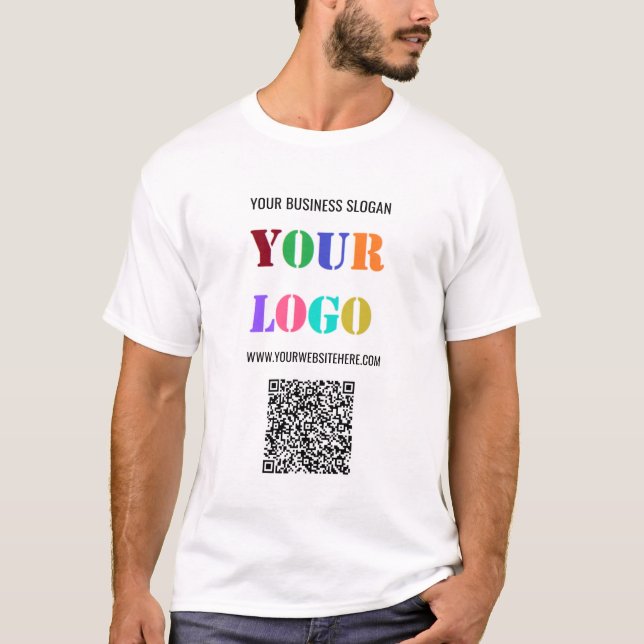Logo personnalisé Texte et code QR T-shirt profess (Devant)