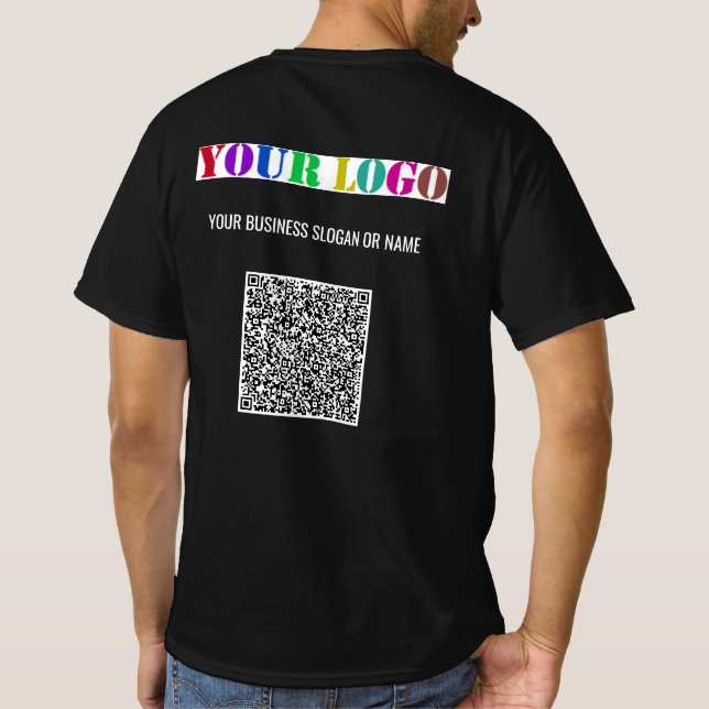 Logo personnalisé Texte QR Code Entreprise T-Shirt (Dos)