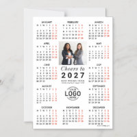 Logo Photo Calendrier 2027 propre blanc Carte magn