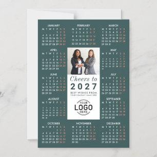 Logo Photo Calendrier Vert 2026 Carte Magnétique