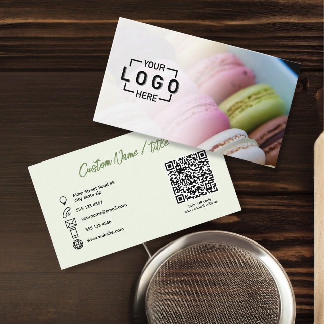 Logo photo Code QR Carte de visite (Photo Logo QR code Business Card)