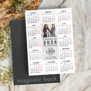 Logo Photo Contact Calendrier 2026 Carte magnétiqu
