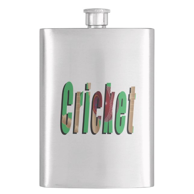 Logo photo de cricket, flacon de hanche classique (devant)