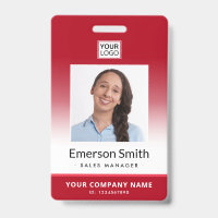 Logo photo rouge dégradé moderne employé badge d'i