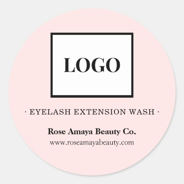 Logo Pink Minimal Beauté produit Sticker Étiquette (Devant)