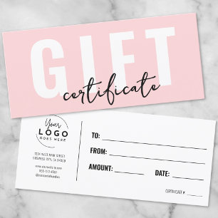 Logo Pink Minimal Business Cadeau Certificat