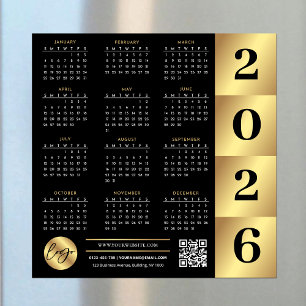 Logo professionnel 2026 Calendrier Code QR Noir & 