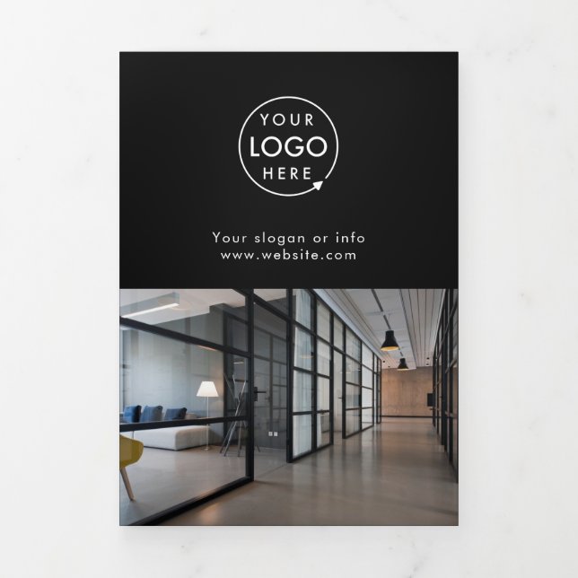 Logo professionnel - Brochure à trois volets noir (Page de couverture)
