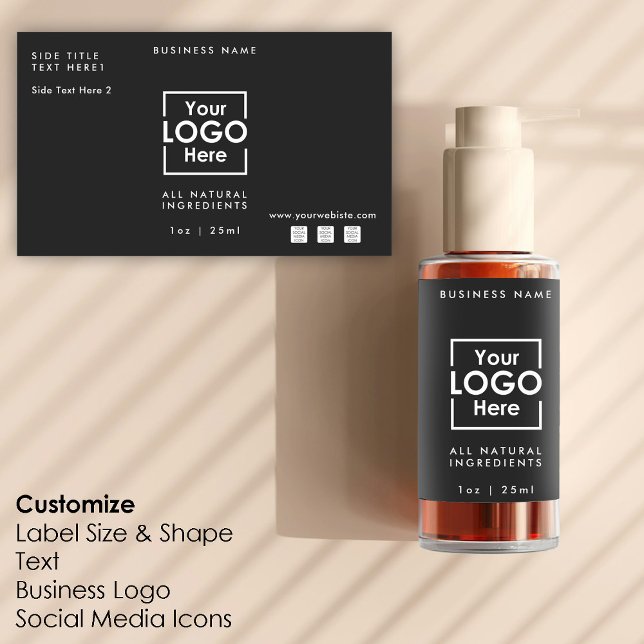 Logo professionnel personnalisé et Étiquette de Mo (Personalized Business Logo & Text Template Label)