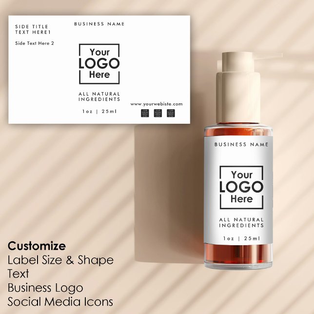 Logo professionnel personnalisé et Étiquette de Mo (Simple Personalized Business Logo & Text Template Rectangular Sticker)