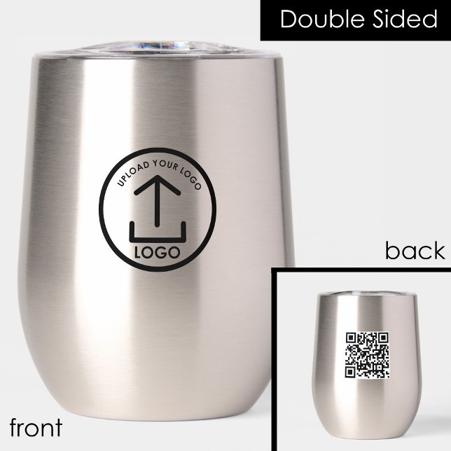 Logo professionnel Promo QR Code moderne (Professional Business Logo Promo QR Code Modern Thermal Wine Tumbler)