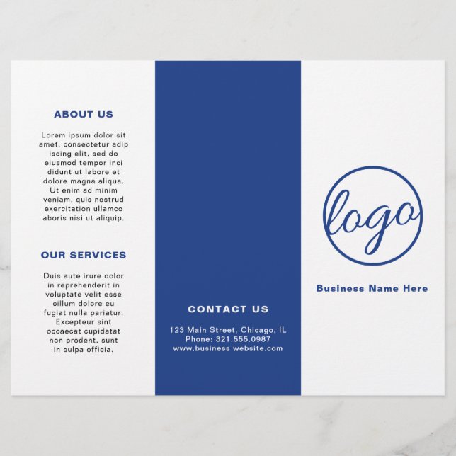 Logo professionnel Simple bleu triple Brochure (Devant)