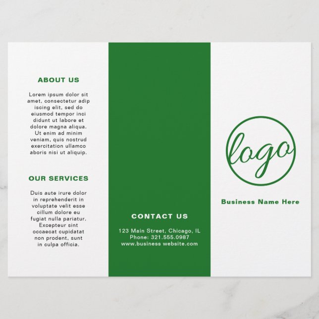 Logo professionnel Simple Green Trifold Brochure (Devant)