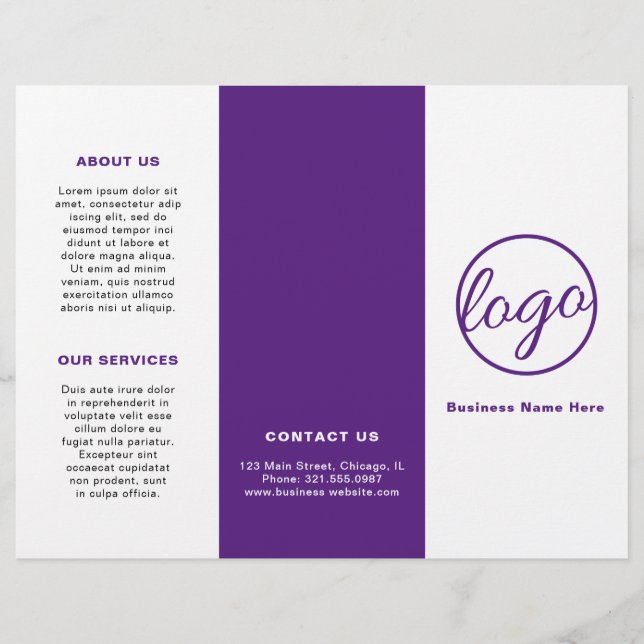 Logo Professionnel Simple Purple Trifold Brochure (Devant)