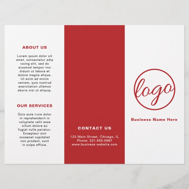 Logo professionnel Simple Red Trifold Brochure (Devant)