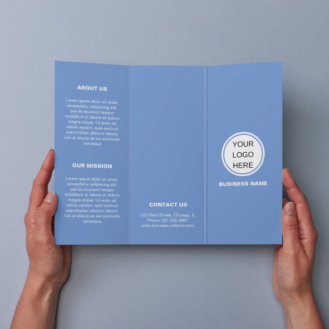 Logo promotionnel moderne Brochure triple bleu (Créateur téléchargé)