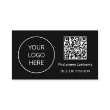 Logo QR Code Carte de visite noir moderne