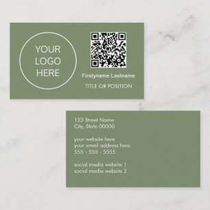 Logo QR Code Sage Carte de visite vert