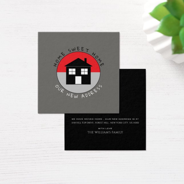 Logo Red House, Carte de changement d'adresse (Bureau)