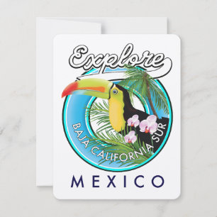 logo rétro de Basse-Californie du Sud Mexique