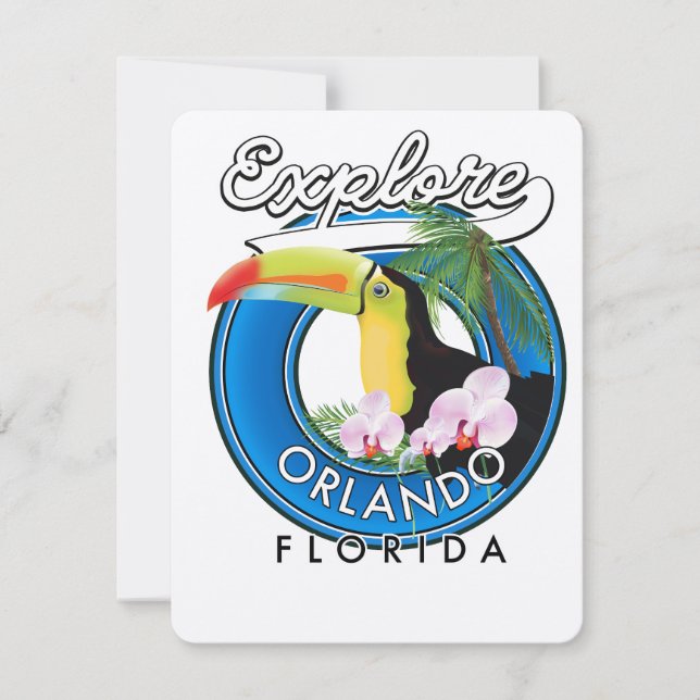 Logo rétro d'exploration d'Orlando Floride. (Devant)