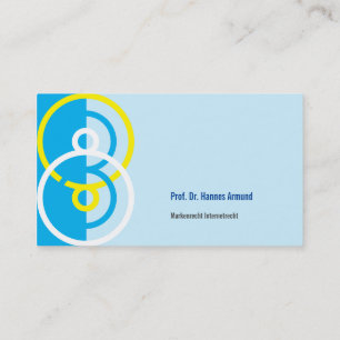 Logo rond abstrait carte de visite bleue jaune