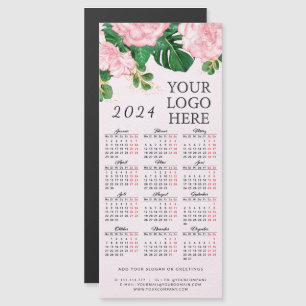 Logo rose floral allemand 2024 Calendrier magnétiq