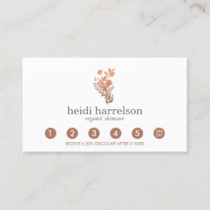 Logo rose Gold Floral sur la carte de fidélité du 