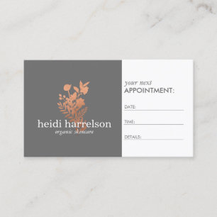 Logo rose Gold Floral sur la carte de rendez-vous 