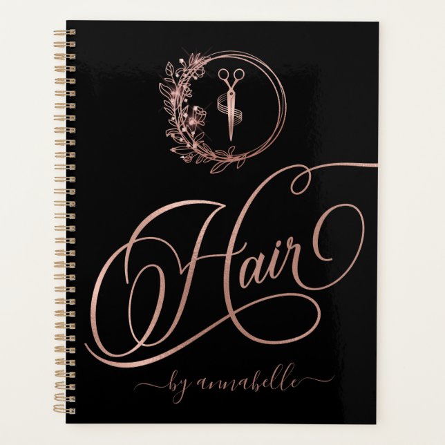 Logo rose Gold Hair carnet de rendez-vous  (Devant)